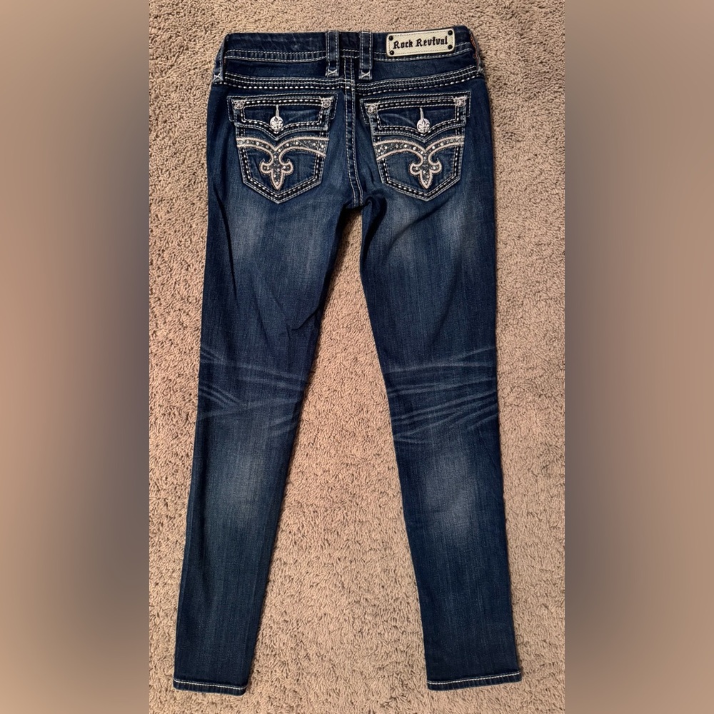 Excellent Like New Rock Revival Louise Skinny Jeans 28